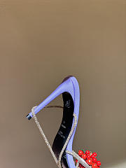 YSL | MON CHÉRI sandals in suede and rhinestones lilas red & amethyst - 4