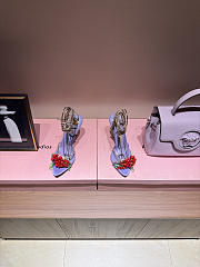 YSL | MON CHÉRI sandals in suede and rhinestones lilas red & amethyst - 2