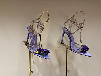 YSL | MON CHÉRI sandals in suede and rhinestones lilas purble & amethyst