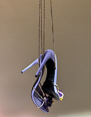 YSL | MON CHÉRI sandals in suede and rhinestones lilas purble & amethyst - 6