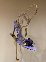 YSL | MON CHÉRI sandals in suede and rhinestones lilas purble & amethyst - 5