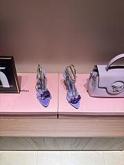 YSL | MON CHÉRI sandals in suede and rhinestones lilas purble & amethyst - 2