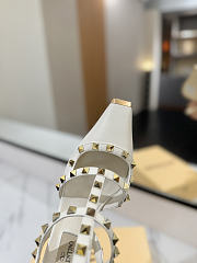 Valentino Rivet Sandals high Heels In White - 5
