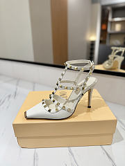 Valentino Rivet Sandals high Heels In White - 3