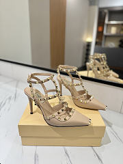 Valentino Rivet Sandals high Heels In Beige - 1