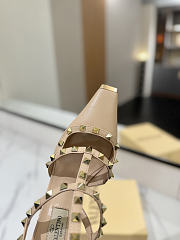 Valentino Rivet Sandals high Heels In Beige - 5