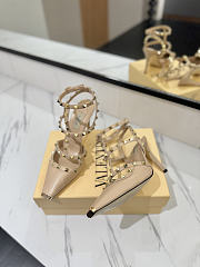 Valentino Rivet Sandals high Heels In Beige - 3