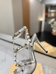 Valentino Rivet Sandals high Heels In Silver - 2
