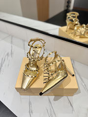 Valentino Rivet Sandals high Heels In Gold - 2