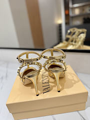 Valentino Rivet Sandals high Heels In Gold - 5
