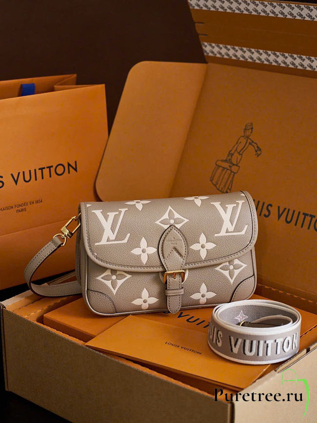 LOUIS VUITTON | Diane Tourterelle Beige Bicolor Monogram Empreinte Leather  - 1
