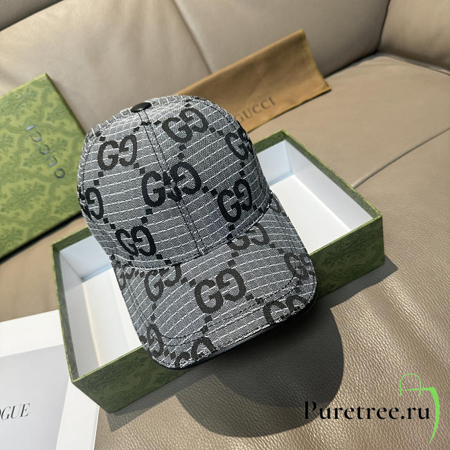 GUCCI | Large Double G Baseball Cap Gray - 1