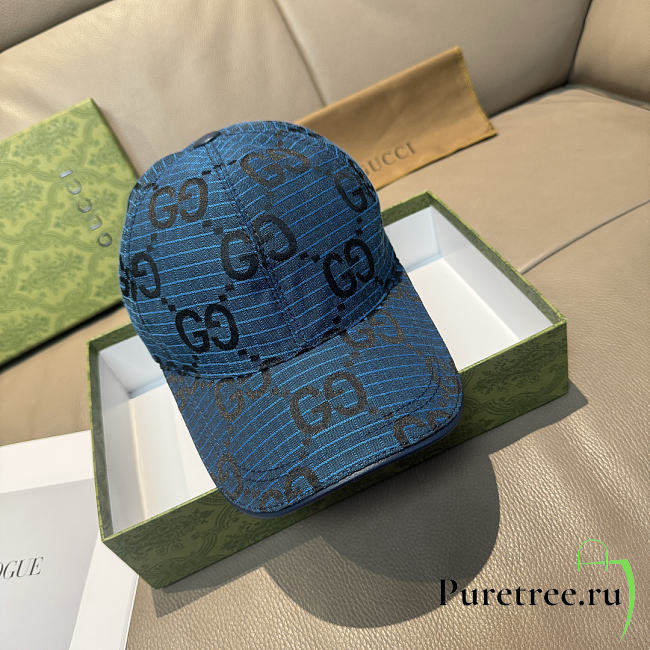 GUCCI | Large Double G Baseball Cap Dark Blue - 1
