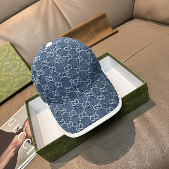 GUCCI | Large Double G Baseball Cap Denim Blue