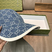 GUCCI | Large Double G Baseball Cap Denim Blue - 4