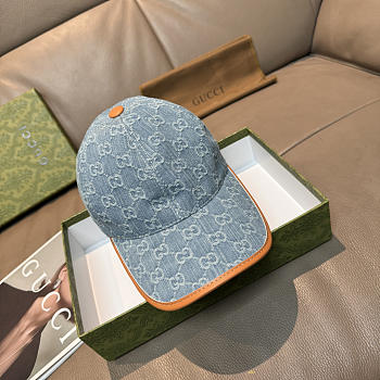 GUCCI | Large Double G Baseball Cap Light Denim Blue