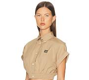 MIUMIU | Short Sleeve Shirt Beige - 5