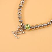 LOUIS VUITTON | Silver small bead letter pendant bracelet - 4