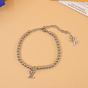 LOUIS VUITTON | Silver small bead letter pendant bracelet - 3