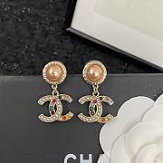 Chanel Pearl Crystal CC Earrings Gold Multicolor - 6
