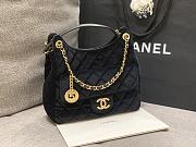 CHANEL | Velvet Quilted Medium Wavy CC Hobo Black - 5