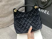 CHANEL | Velvet Quilted Medium Wavy CC Hobo Black - 3