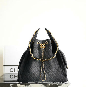 CHANEL | Medium 25 Hobo Bag Black Denim