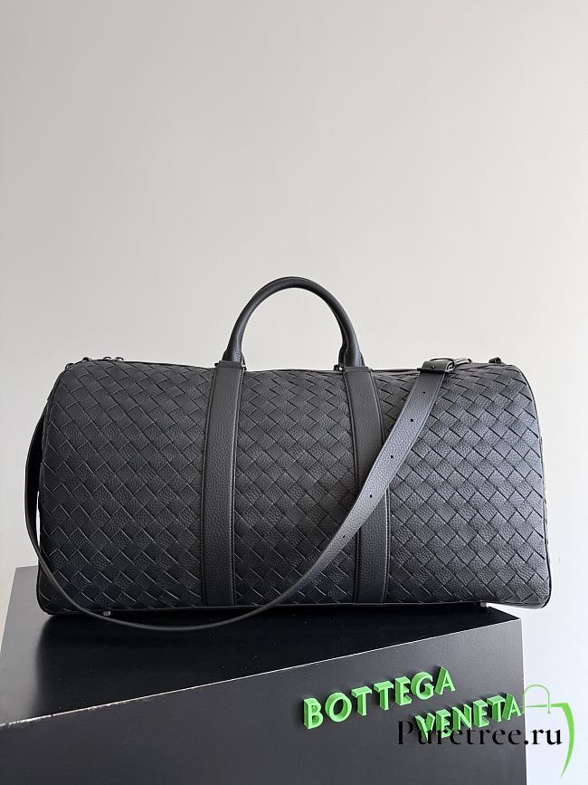 BOTTEGA VENETA | Intrecciato Cabin Duffle In Black Size 55x29x24 cm - 1