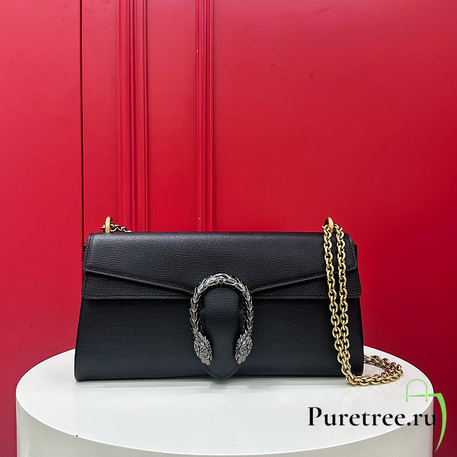 GUCCI | Dionysus medium shoulder bag in light black leather - 1