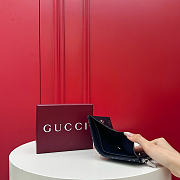 GUCCI | Small wallet with plaque in dark blue GG denim - 6