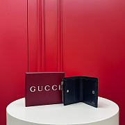 GUCCI | Small wallet with plaque in dark blue GG denim - 3