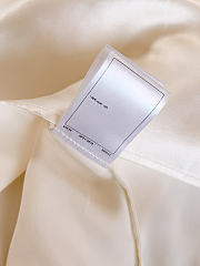 CHANEL | Half-Button Stand Collar Silk Long-Sleeve Shirt - 4