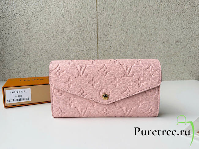LOUIS VUITTON | Sarah Wallet Monogram Empreinte In Pink - 1