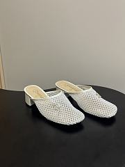  CHANEL Mesh & Lambskin Mules white - 1