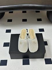  CHANEL Mesh & Lambskin Mules white - 4
