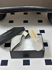  CHANEL Mesh & Lambskin Mules white - 3