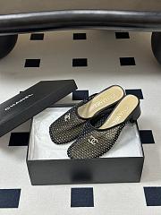CHANEL Mesh & Lambskin Mules black - 5