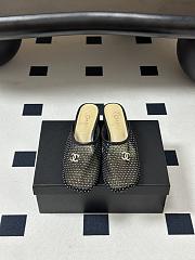 CHANEL Mesh & Lambskin Mules black - 6