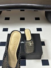 CHANEL Mesh & Lambskin Mules black - 4