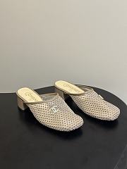 CHANEL Mesh & Lambskin Mules beige - 1