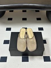 CHANEL Mesh & Lambskin Mules beige - 4