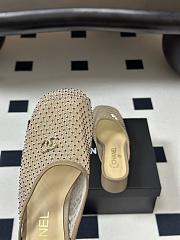 CHANEL Mesh & Lambskin Mules beige - 2