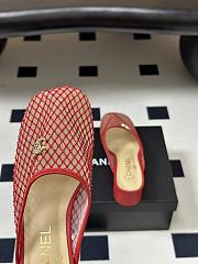 CHANEL Mesh & Lambskin Mules red - 6