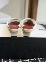 CHANEL | Mesh Pointed-Toe High-Heeled Mule Sandals Cream 3.5cm - 2