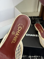 CHANEL | Mesh Pointed-Toe High-Heeled Mule Sandals Cream 3.5cm - 4