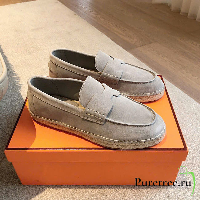 HERMES | Trip espadrille Natural leather sole light gray - 1