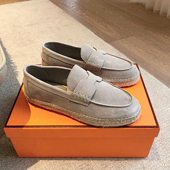 HERMES | Trip espadrille Natural leather sole light gray