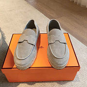 HERMES | Trip espadrille Natural leather sole light gray - 3