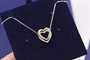 Swarovski Gold and Silver Double Heart Necklace - 1