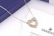 Swarovski Gold and Silver Double Heart Necklace - 4